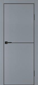 Товар Межкомнатная дверь P-19  черный молдинг PET,  кромка ABS черная c 4-х ст. Серый матовый